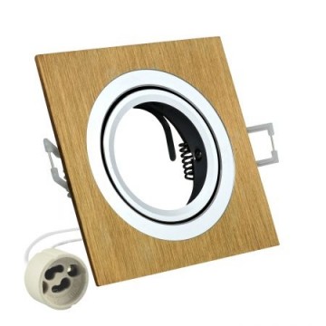 Inbouw spot GU10 aluminium vierkant armatuur goud/zilver