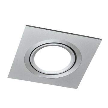 Inbouw spot GU10 aluminium vierkant armatuur zilver/zilver