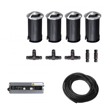 4x LED tuinpad spot - 12V - 3 watt - 36mm - complete set