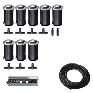 8x LED tuinpad spot - 12V - 3 watt - 42mm - complete set