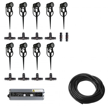 9x LED grond spot - 12V - 3 watt - complete set