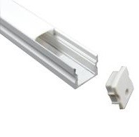 1 meter - 15mm hoog - LED Profiel- aluminium - u profiel