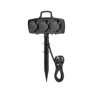 Tuin contactdoos - 230V - 3 voudig - Penaarde