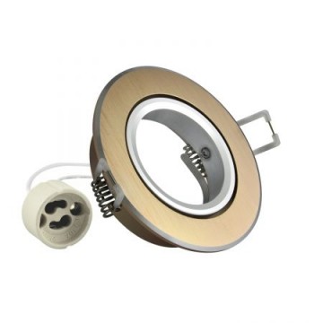 Inbouw spot - GU10 - aluminium - rond armatuur - geborsteld goud/zilver 85mm