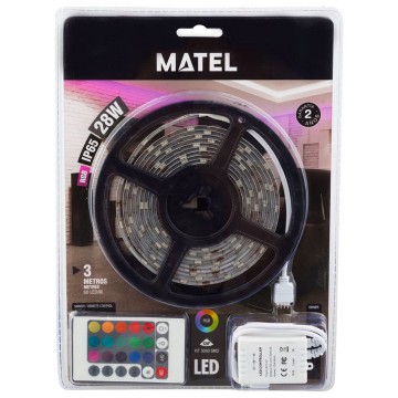 Complete set - 3 meter led strip - RGB - Waterproof