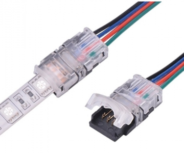 RGB Ledstrip naar kabel Connector 10mm - 4-aderig - Waterproof