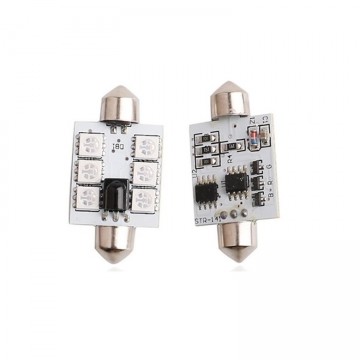 RGB Dome - 36mm LED - 6SMD - Met afstandsbediening - 12V - 2 stuks