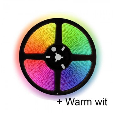 5 meter RGBW (Warm wit) led strip - DUAL LED - 60Leds/m - 12V