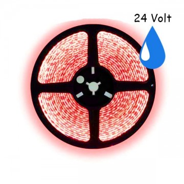 5 meter Rood led strip waterproof - IP65 - 60Leds/m - 24V