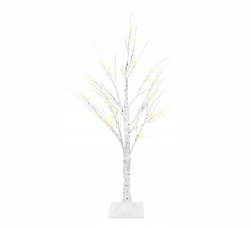 Kerstboom met LED - 90cm - 60 LEDs - Warm wit - Wit