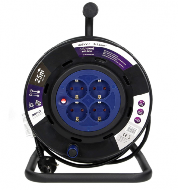 Verlengsnoer met haspel - 3200W - 25 meter - 4 stopcontacten