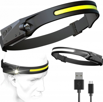 Oplaadbare LED hoofdlamp - 3W COB + 1W LED - Koud wit