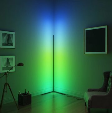 Ambient hoeklamp - RGBW digitaal - Dimbaar - 140cm - Zwart