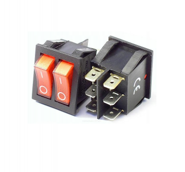 Dubbele ON-OFF schakelaar - 250V - 15A - Rood