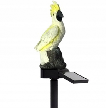 Solar LED kaketoe - Neutraal wit - Met schemersensor en prikpen