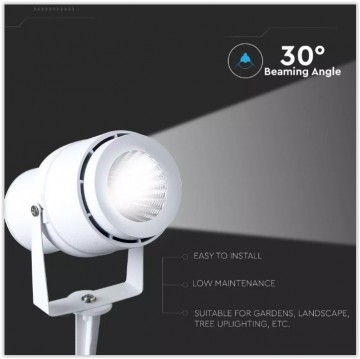 220 Volt - Tuinlamp - Warm wit - 12 Watt - Witte behuizing - Grond spot