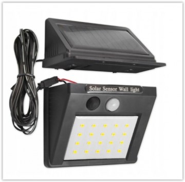 Solar LED Buitenlamp - 3 Watt - koud wit - 200 Lumen - Schemer + bewegingssensor