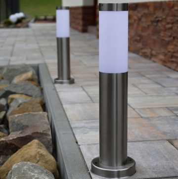 LED tuinpilaar - 45cm - 230V - E27 fitting - Zilver