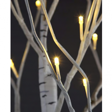 Kerstboom met LED - 90cm - 60 LEDs - Warm wit - Wit