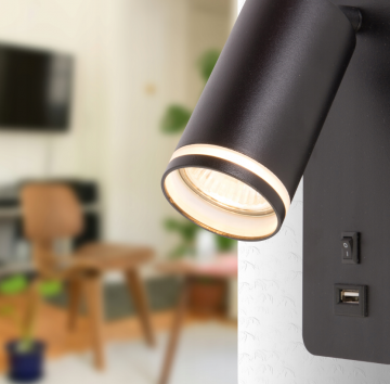LED leeslamp - 55mm - USB poort - Zwart
