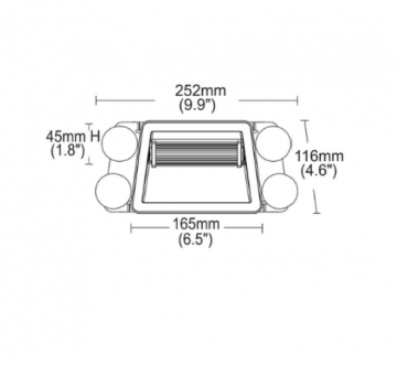LED dashboard flitser - Oranje - 18 LED - R10 / R65 - 25cm