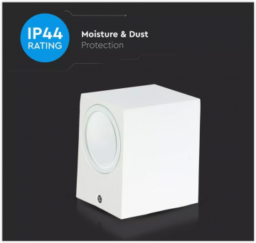 Wandlamp armatuur wit - Vierkant - GU10 fitting - 35W - IP44