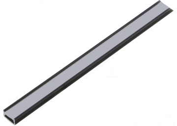 LED profiel - zwart - melk wit - 16 x 9.3 mm - Met afdekkapjes
