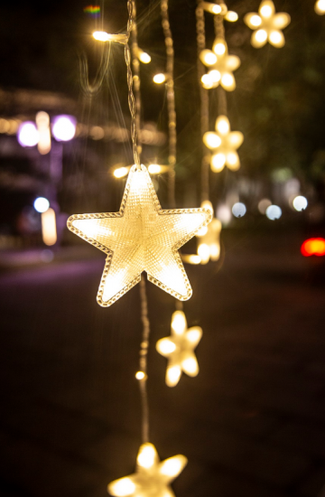 LED kerst lichtgordijn - 5,5 meter - Warm wit - 136 LED