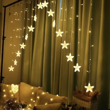 LED kerst lichtgordijn - 5,5 meter - Warm wit - 136 LED