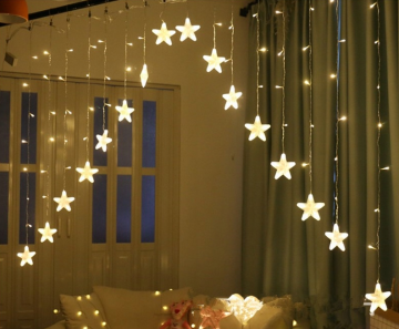 LED kerst lichtgordijn - 5,5 meter - Warm wit - 136 LED