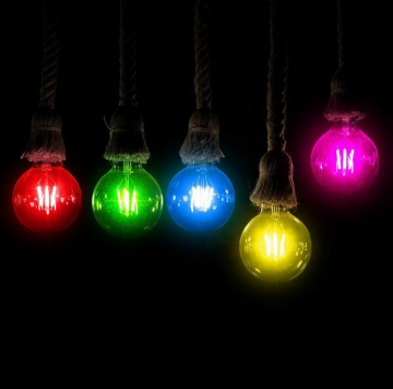 E27 filament lamp - Prikkabel LED lamp - 2W - Roze