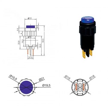 Indicatie lampje - 12/24V - inbouw - Oranje