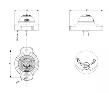 LED markerings lamp WIT - 12/24V - E-keurmerk