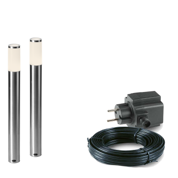 2x LED tuinpaal - 1 Watt - 12V - 600mm - complete set