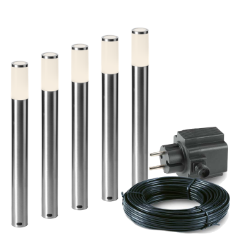 5x LED tuinpaal - 1 Watt - 12V - 600mm - complete set