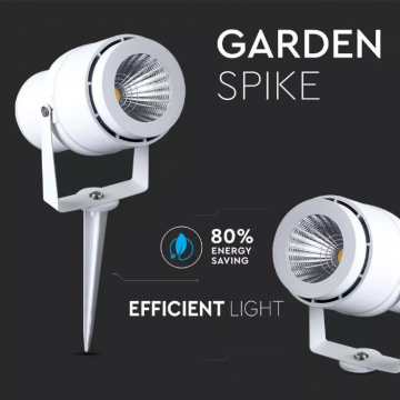 220 Volt - Tuinlamp - Neutraal wit - 12 Watt - Witte behuizing - Grond spot