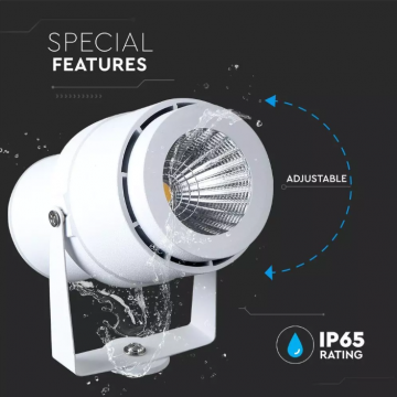 Spot 1  1 4220 Volt - Tuinlamp - Neutraal wit - 12 Watt - Witte behuizing - Grond spot