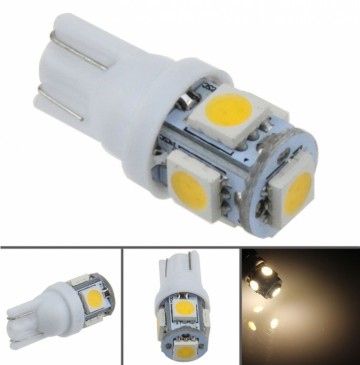 T10 - 12 volt - 5 LED - 5050 SMD - WIT 4000K