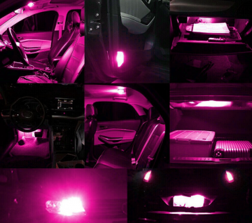 T10 LED - CANBUS - Extra fel - 6SMD - 12V - Roze - Per stuk