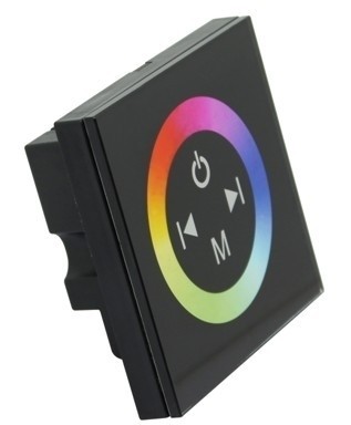 LED wandbediening Touch Panel RGB - Zwart