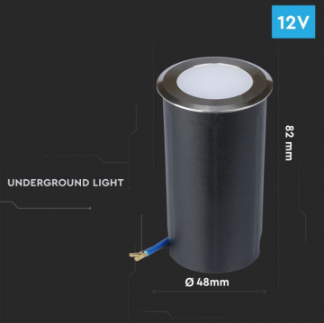 Inbouw grondspot 48mm - 12 Volt tuin verlichting - koud wit - 1 Watt - IP67