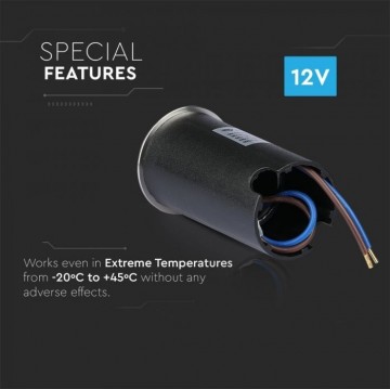 Inbouw grondspot 48mm - 12 Volt tuin verlichting - koud wit - 1 Watt - IP67