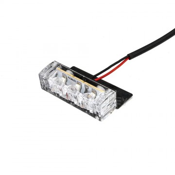 WIT 6 X 3 LED Flash zwaailicht 12V - flitser