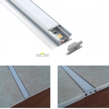 1 meter - vloer / beloopbaar - LED profiel - aluminium