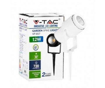 220 Volt - Tuinlamp - Warm wit - 12 Watt - Witte behuizing - Grond spot
