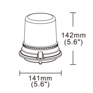ORANJE dakzwaailicht - 36 LED - R10 / R65 - Magneet bevestiging