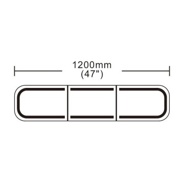 LED dak zwaailamp - Blauw - 240 LED - R10 / R65 - 1200 x 200 x 40mm