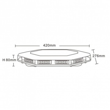 Compacte Zwaailamp - 80mm hoog - R10 / R65 Certificering - 30 LED Oranje - Magnetisch