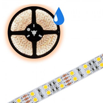 5 meter warm wit led strip - Dubbele rij - 120Leds/m - waterproof - IP67