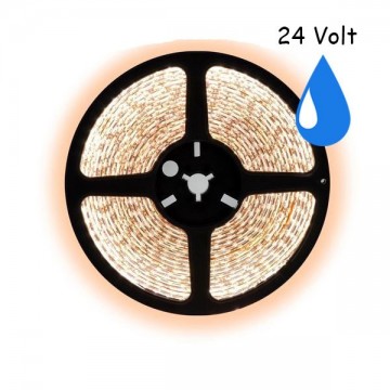7,5 meter warm wit led strip waterproof IP67 - 60Leds/m - 24V - 3528